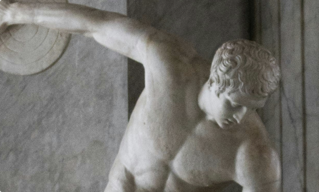 Discus thrower in marble.