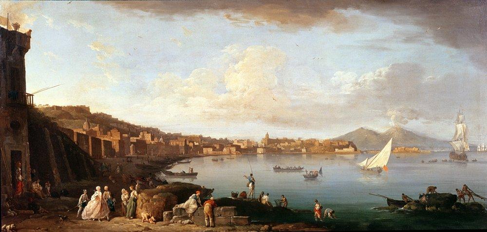 The Bay of Naples with Vesuvius rising in the background. For many Grand Tour travellers, this dramatic landscape became the defining image of southern Italy.